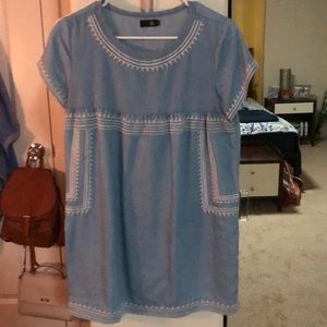 Blue and white T-shirt dress